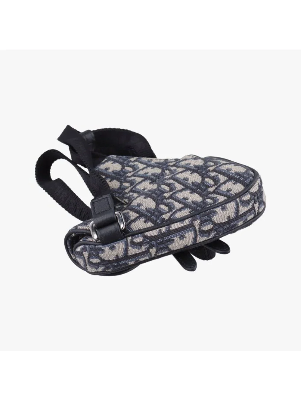 Dior Saddle Navy Gray Jacquard Handbag